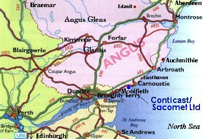 Map of Angus, Scotland